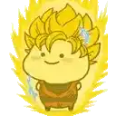 a cartoon of a person with a yellow haircut and a smile .
