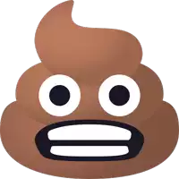 a cartoon illustration of a pile of poop with a surprised face