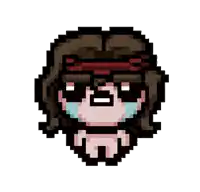 a pixel art of a person with sunglasses and a headband on their head