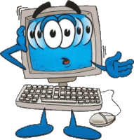 a cartoon drawing of a computer monitor with a mouse