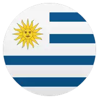 a blue and white striped flag with a sun in the center