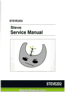 a steve service manual with a cartoon face