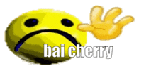 a yellow smiley face with the words bai cherry written on it