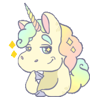 a drawing of a unicorn with a rainbow mane and tail