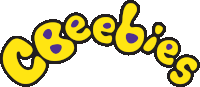 a yellow and purple logo for cbeebies