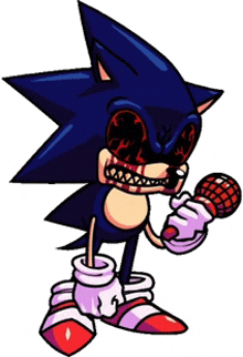 a cartoon drawing of a sonic the hedgehog holding a microphone and wearing sunglasses .