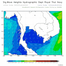 a map of sig wave heights hydrographic department royal thai navy