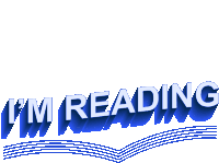 a blue sign that says i 'm reading