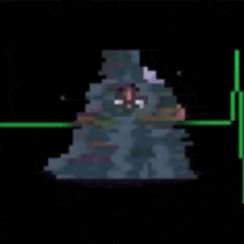 a pixel art of a person sleeping in a blanket