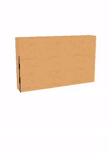 a wooden box on a white background with a black corner