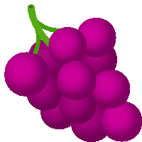 a bunch of purple grapes on a white background