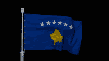 a blue flag with white stars on it