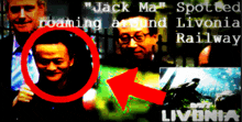 a picture of a man with the words " jack ma spotted roaming around livonia railway " on the bottom