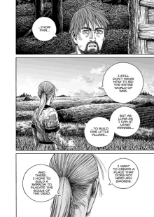 a man and a woman are standing next to each other in a field in a manga .