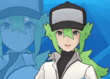 a close up of a cartoon character wearing a hat .
