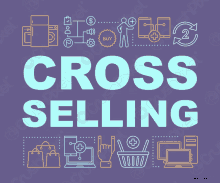 a purple background with the words cross selling