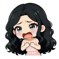 a cartoon of a girl crying with her mouth open