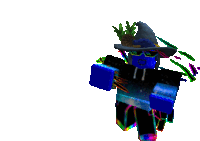 a cartoon character with a witch hat and sunglasses