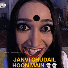 a poster for janvi chudail hoon main shows a woman making a face