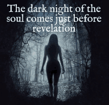 the dark night of the soul comes just before revelation written on a poster