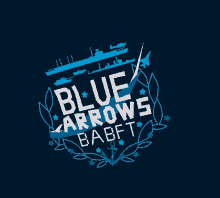 a logo for blue arrows babft shows a ship and a plane