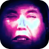 a close up of a man 's face with his eyes closed and his mouth open .