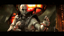 a man in a video game with a skull on his face