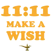 11:11 make a wish with a genie lamp in the corner