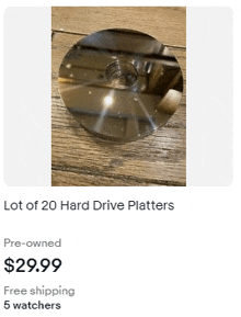 a picture of a hard drive platter for sale