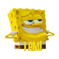 a spongebob squarepants sticker that says i am on it