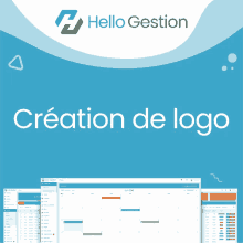 a blue background with hello gestion and support client written on it