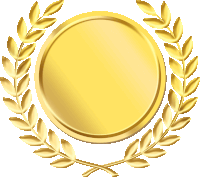 a gold coin with a laurel wreath around it on a white background