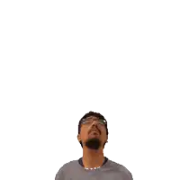 a man with glasses and a beard has a green cross above his head