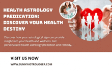 an advertisement for health astrology shows a doctor and a family