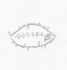 a drawing of a circle with the words " cuandos guardas silencio " written on it