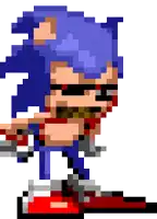a pixel art of sonic the hedgehog with sunglasses on