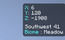 a computer screen displays the location of southwest 41 biome meadow