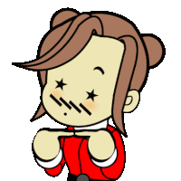 a cartoon drawing of a girl with stars on her eyes