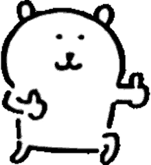 a black and white drawing of a teddy bear with a thumbs up .