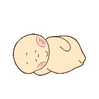 a cartoon drawing of a baby laying down with a red spot on its face .