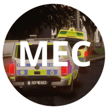 a picture of a police car with mec written on the bottom