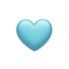 a light blue heart emoji is on a white background .