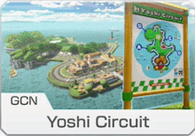 a picture of a yoshi circuit with a map