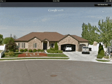 a google earth view of a brick house