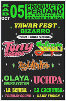 a poster for a yawar fest featuring tony rosado and others