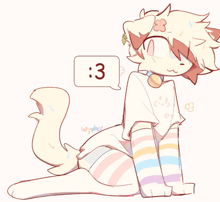 a drawing of a cat with the number 3 on it