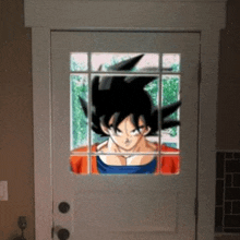 a door with a picture of a cartoon character on it .