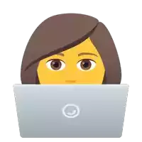 a woman 's face is behind a laptop computer