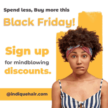 a sign that says black friday sign up for mindblowing discounts