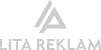 a logo for a company called lita reklam with a triangle in the middle